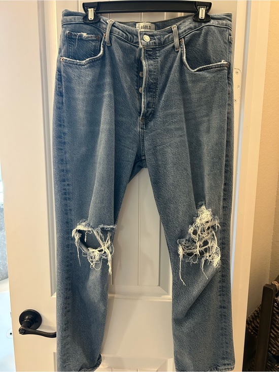 Agolde Denim - Agolde Men's Distressed Relaxed Blue Jeans
